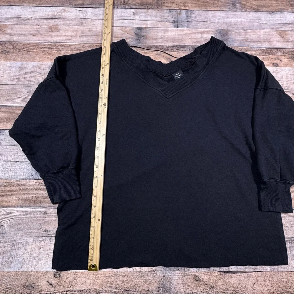 Nike‎ Women Sweatshirt Yoga Dri-FIT V-Neck Pullover Black Medium